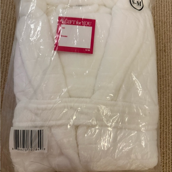 White Plush Robe S/M - Picture 1 of 1